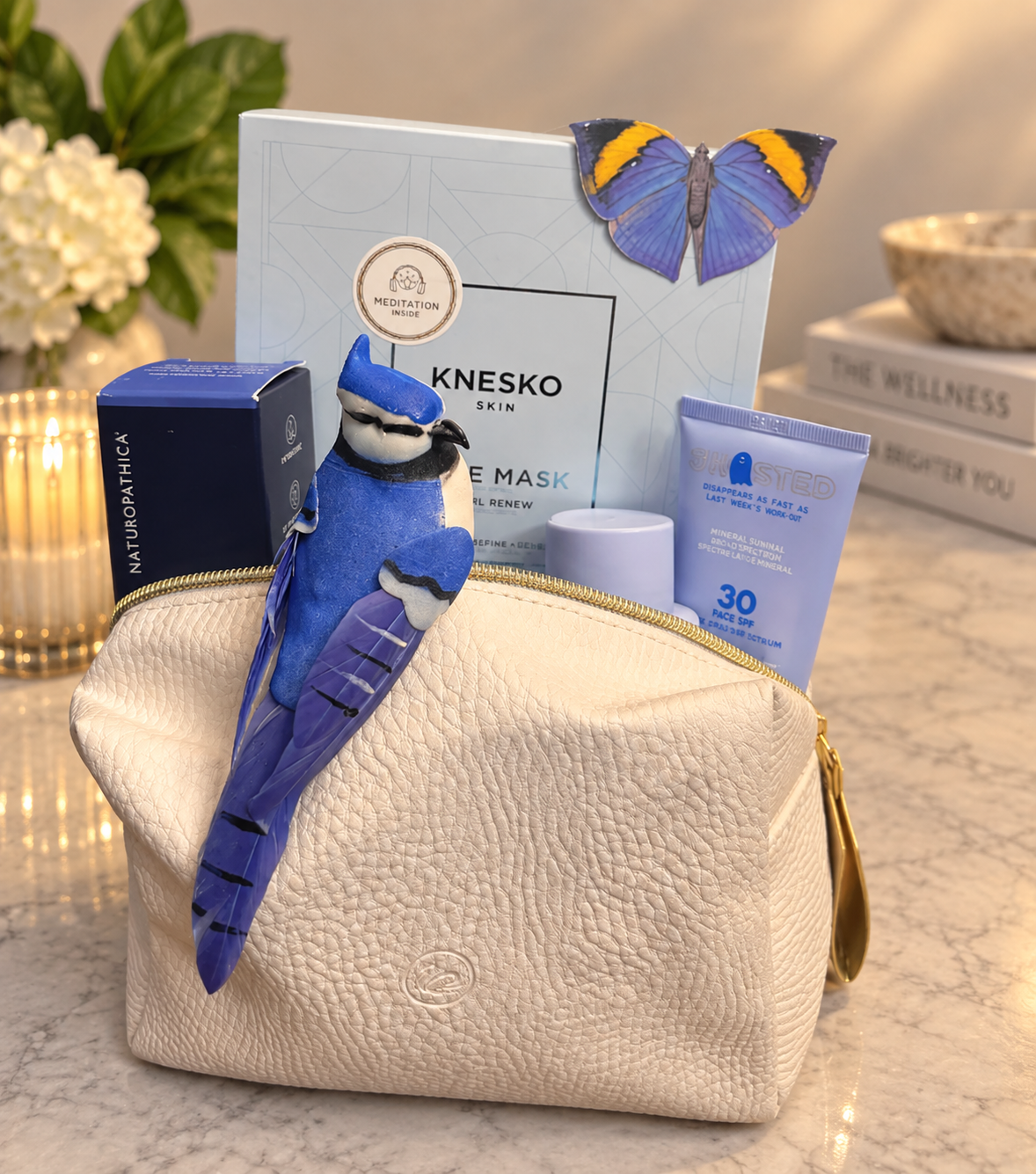 The Blue Jay Beauty & Hydration Bag